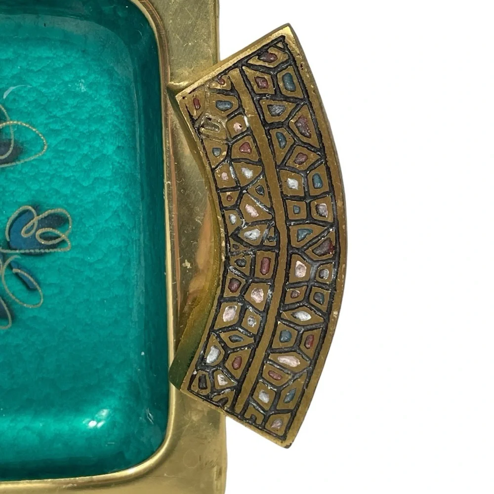 Shabbat Chadash Vintage Verdigris Brass Made In Israel Judaica Tray Platter